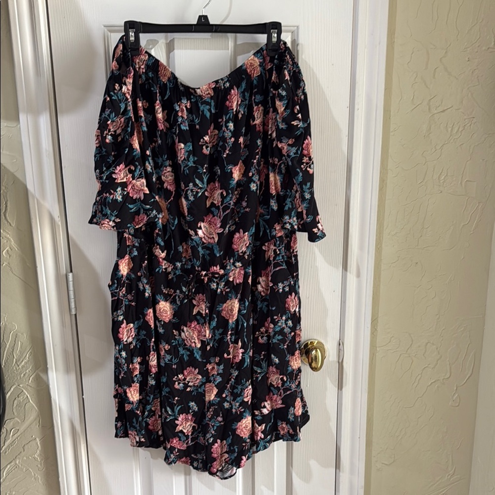 Torrid Black Floral Romper